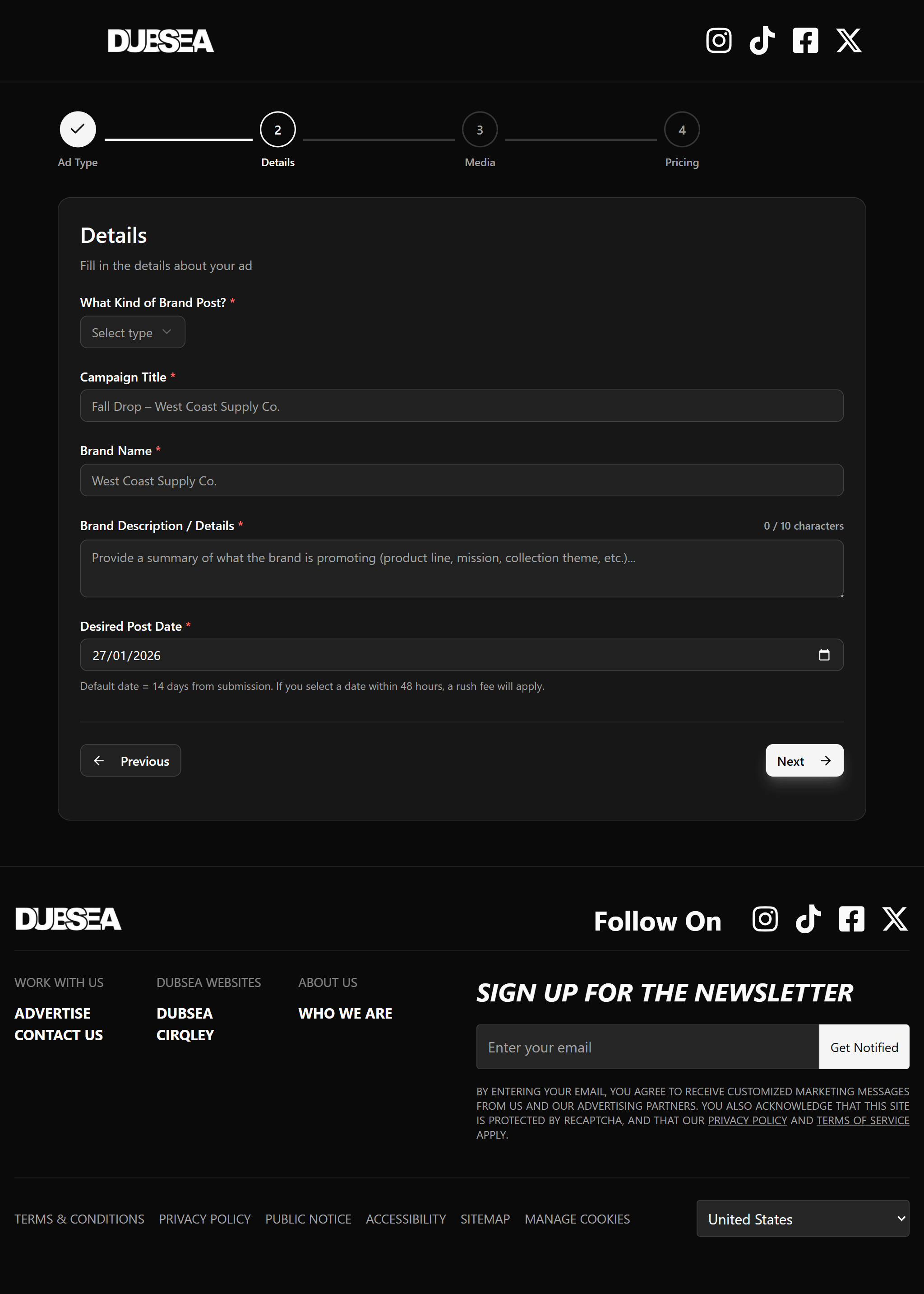 Ad Portal with Stripe, Monday.com Integration - Project image 4